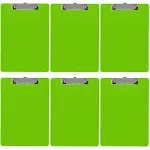 Trade Quest Plastic Clipboard Opaque Color Letter Size Low Profile Clip (Pack of 6) (Lime Green)