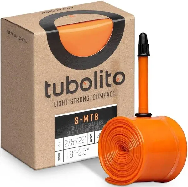 Tubolito S-MTB 26" and 27.5"/29" x 1.8-2.5 Inch, 42 mm Presta Valve | Lightest & Smallest Mountain Bicycle Tube | Perfect Spare to Tubeless System