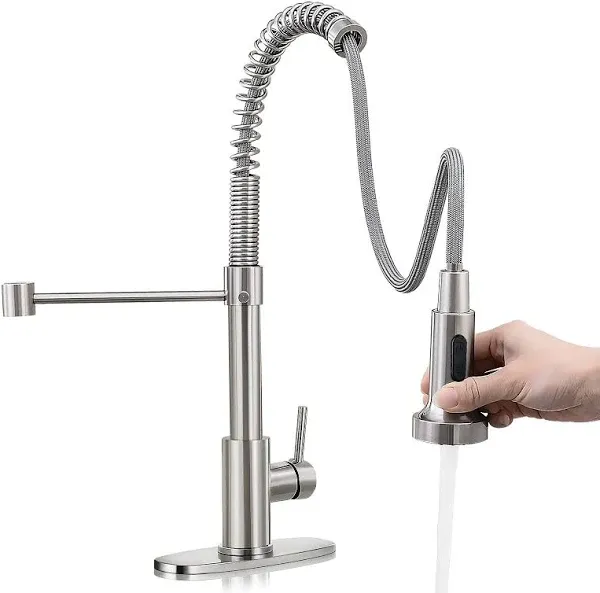 Kitchen Faucet with Pull Down Sprayer, Commercial Single Handle Spring Kitche...