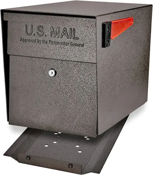 Mail Boss Post Mount Mailboxes Locking Cream White w/ High Security Reinforced