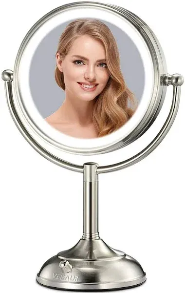 VESAUR Professional 7.5" Lighted Makeup Mirror, 10x Magnifying Vanity Mirror Wit