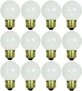 Sunlite Incandescent 25 Watt G16 Globe 150 Lumens White Light Bulb 12 Pack