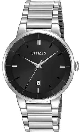 Brand New Citizen Quartz BI5010-59E Men&#039;s Stainless Steel Black Dial Dress Watch