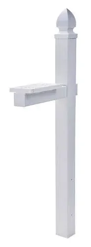 Gibraltar Mailboxes Whitley 4x4 Rust-Proof Plastic White, Cross-Arm Mailbox Post