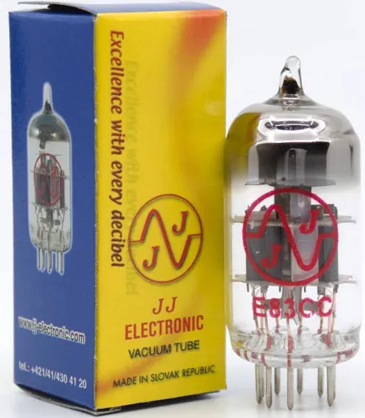 JJ E83CC / 12AX7 A-Frame Grid Short Plate Vacuum Tube