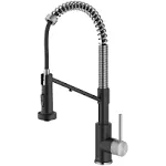 Kraus Bolden 2-in-1 Commercial Style Pull-Down Single Handle Water Filter Kitchen Faucet for Reverse Osmosis Spot-Free Stainless Steel & Matte Black