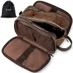 Elviros Toiletry Bag for Men Large Travel Shaving Dopp Kit Organizer PU Leather