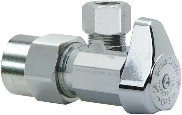 Chrome Angle Stop Valve, 1/2-In. x 3/8-In.