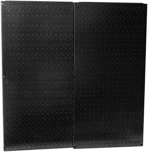 Wall Control Pegboard 32&#034;x32&#034; Overall Size Metal 2-Pack 32&#034;x16&#034; 58 Columns Black