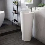 Swiss Madison Monaco Circular Basin Pedestal Sink in Matte White