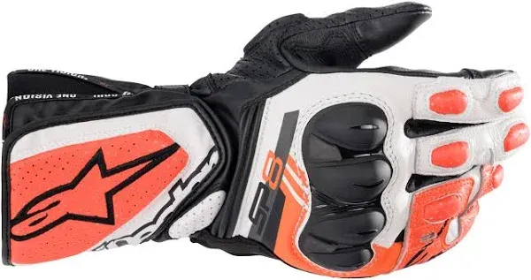 Alpinestars SP-8 V3 Motorcycle Glove Men&#039;s (Black/White/Fluorot) Size: L