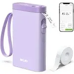 Nelko Label Maker Machine With Tape, P21 Bluetooth Label Printer, Wireless Mini Label Makers With Multiple Templates For Office Home, Purple