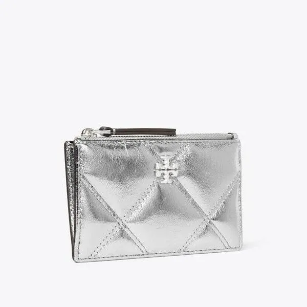 Tory Burch Kira Chevron Metallic Leather Card Case