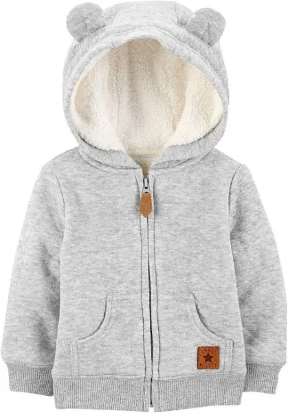 Simple Joys by Carter&#039;s Baby Hooded Sweater Jacket with Sherpa Lining