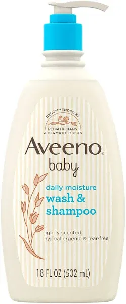 Aveeno Baby Daily Moisture Gentle Bath Wash &amp; Shampoo with Natural Oat Extrac...