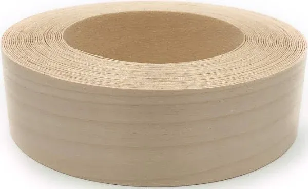 Birch Edge Banding, 2 inch x 25ft roll of Veneer Wood Edge Banding, Pre-glued Flexible Real Wood Tape Banding for Cabinet Repair Furniture