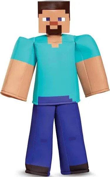 Boys&#039; Prestige Minecraft Steve 3D Costume - Size 7-8 - Blue