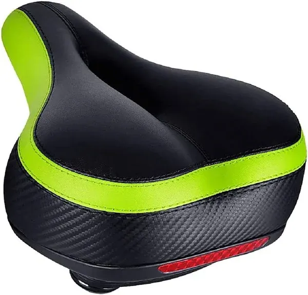 Bike Seat, Most Comfortable Bicycle Seat Dual Shock Absorbing Memory Foam Waterproof Bicycle Saddle Bike Seat Replacement with Refective Tape