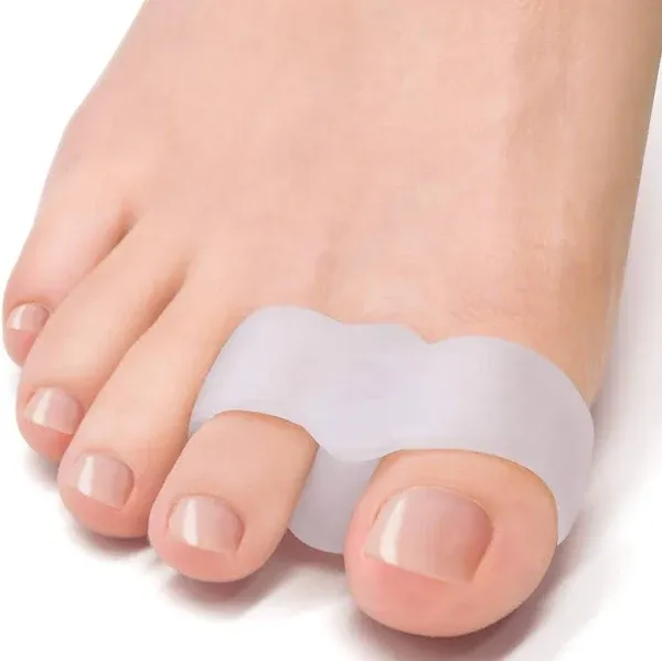 Welnove Pack of 12 Bunion Corrector, Toe Separators with 2 Loops, Big Toe Spacer Suitable for Bunion and Overlap Toe (White)