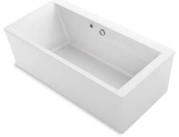 KOHLER K-1958-GH STARGAZE 72 INCH X 35 7/8 INCH ACRYLIC FREE STANDING RECTANGULAR SOAKING AIR BATHTUB WITH STRAIGHT SHROUD AND CENTER DRAIN