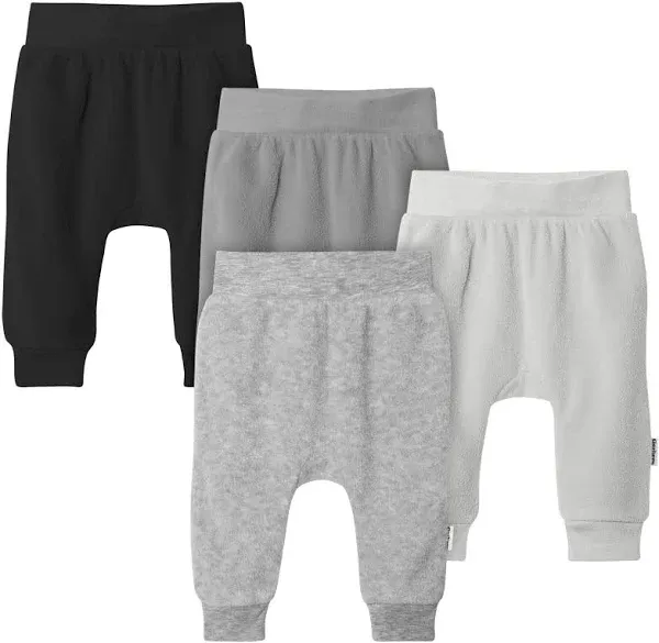 4-Pack Baby Neutral Grey Fleece Pants