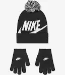 Boys 8-20 Nike Swoosh Beanie & Gloves Set, Black White