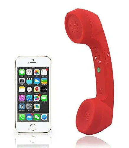 Red Wireless Retro Telephone Handset