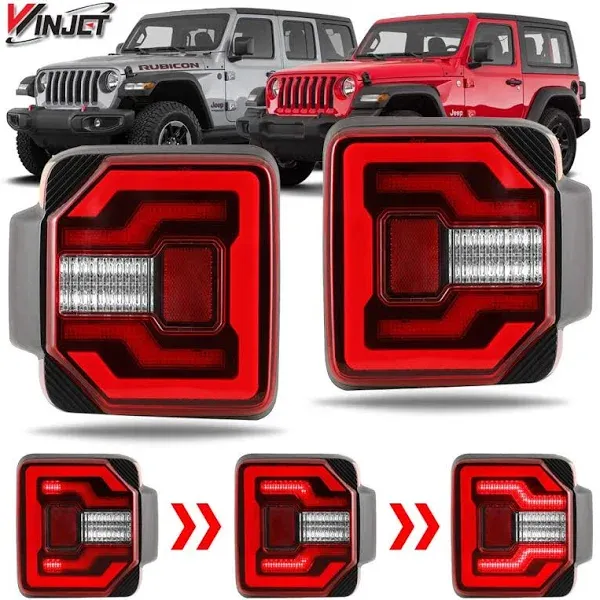 Winjet Jeep Wrangler JL & JLU LED Sequential Tail Lights