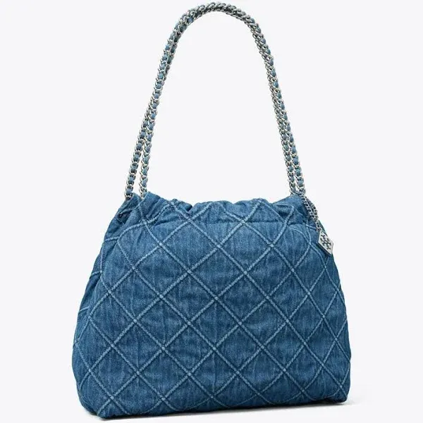 Tory Burch Fleming Soft Denim Drawstring Hobo