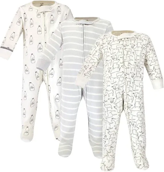 Touched by Nature Baby Organic Cotton Zipper Sleep and Play 3pk