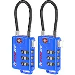 TSA Approved Cable Luggage Locks, Re-settable Combination with Alloy Body