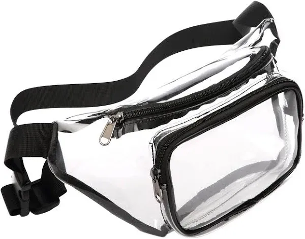 Veckle Clear Fanny Pack Stadium Approved - Adjustable Belt Bag for Women Men Fits Sport Events, Travel, Beach, Concerts, Transparent Stadium Waist Bag, Pink