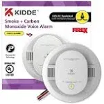 Kidde 21032082 Hardwired Interconnectable Smoke and Carbon Monoxide Detector with AA Battery Backup and Voice Alerts