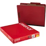 Universal Pressboard Classification Folder Letter Four-Section Red 10/Box