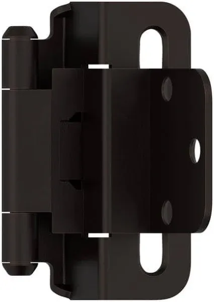 Self-Closing, Partial Wrap 3/8" Inch Inset Cabinet Hinges - 2 1/4" X 1 7/8" - Multiple Finishes - 2 Pack