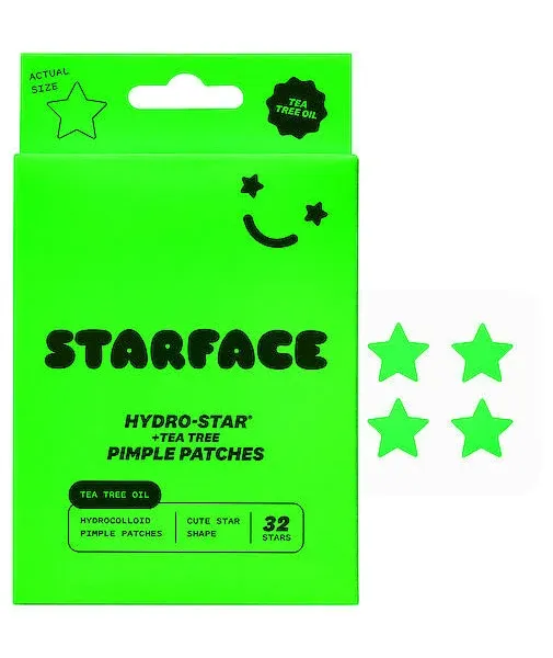 Starface Hydro-Star + Tea Tree BIG PACK, Hydrocolloid Patches with Plant-Based Tea Tree Oil, Helps Naturally Reduce Oil and Unclog Pores