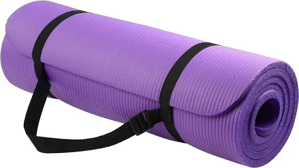 Fitvids 1/2-Inch Extra Thick High Density Anti-Tear Exercise Yoga Mat with Carrying Strap