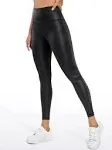 CRZ Yoga Women Butterluxe Matte Faux Leather Leggings 25' Black Classic / M