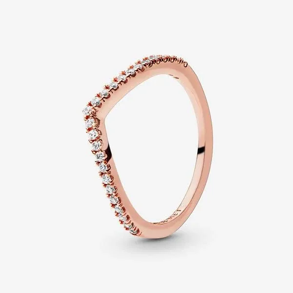 Pandora Rose Sparking Wishbone Ring