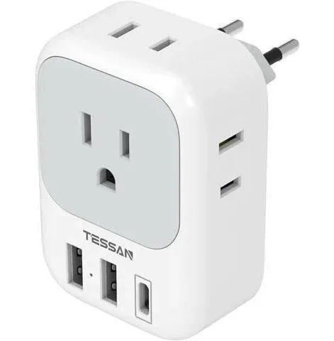 TESSAN European Travel Plug Adapter TS-161-EU-C