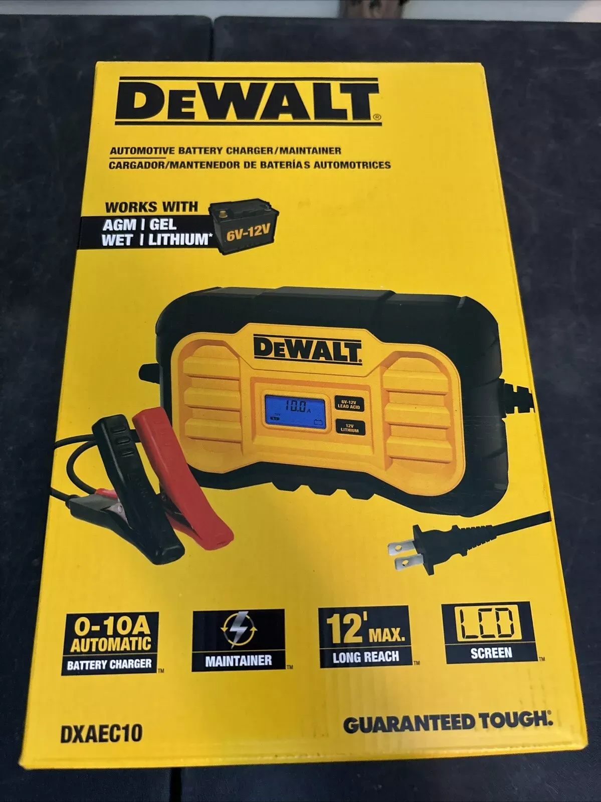 DeWalt DXAEC10 Automotive Battery Charger/Mainta<wbr/>iner. NEW. Photos Actual Product