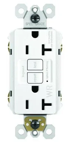 GFCI Receptacle, 20A, White