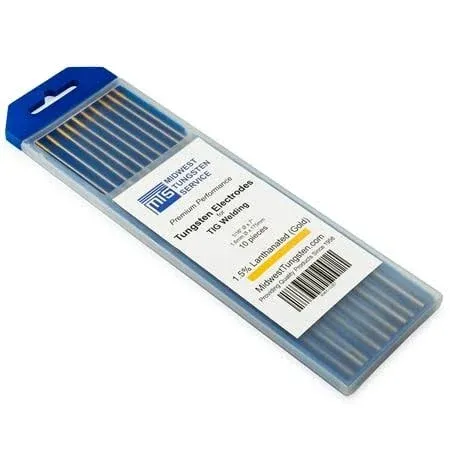 10-pk Tig Welding 1.5% Lanthanated Tungsten Electrodes Wl15 Gold Tip Wla15 Tungsten Electrode 3.2mm - Buy Wla15 Tungsten Electrode
10-pk Tig Welding Tungsten Electrode
lanthanated Tungsten Electrodes Product on Alibaba.com