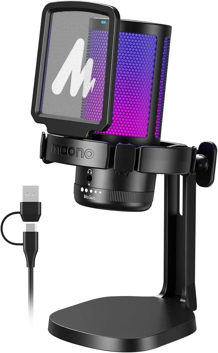 Gaming Usb Microphone, Noise Cancellation Condenser Mic With Mute, Gain, Monitoring, Boom Arm For Streaming, Podcast, Twitch, Youtube, Discord, Pc, Computer, Ps4, Ps5, Mac, Gamerwave Dgm20S | Reverb