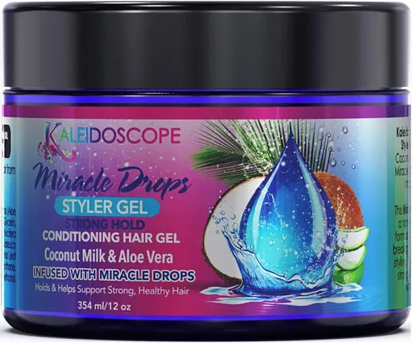 Kaleidoscope Miracle Drops Styling Gel | Strong Hold | Conditioning Hair Gel 12 fl oz