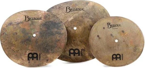 Meinl Cymbals Byzance Vintage 3-Piece Smack Stack Cymbal Pack 10", 12", 14" — Made in Turkey — B20 Bronze, 2-Year Warranty (B024VSM)