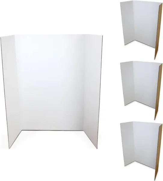 Flipside Products 36” x 48” Foam Project Boards for Presentations, Science Fair, School Projects, Event Displays and Trifold Picture Board - White - 1 Pack