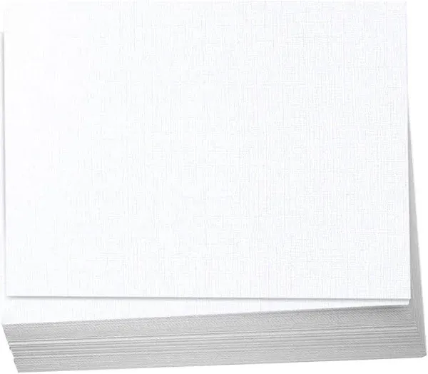 Hamilco 5x7 White Linen Cardstock Paper Blank Index Cards