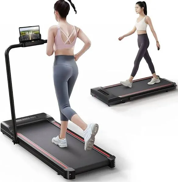 Sperax Treadmill-Walking Pad-Under Desk Treadmill-2 in 1 Folding Treadmill-Treadmills for Home-Black Red