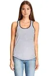 Next Level 1534 Ladies' Ideal Colorblock Racerback Tank - Hthr Gray/ Black - L